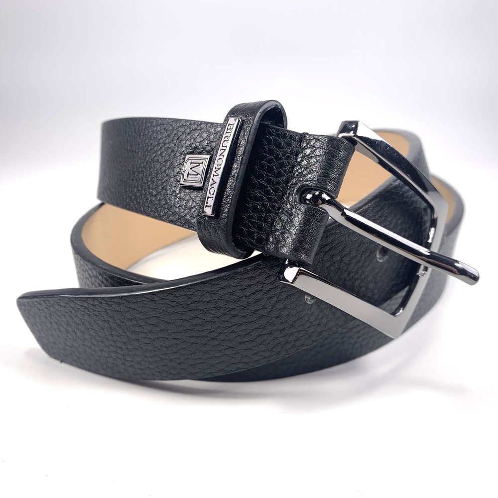 Bruno Magli Italy Men's Genuine Leather Belt Size 85/34 Black